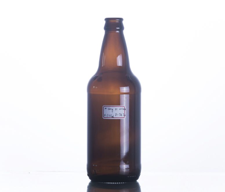 Crown Cap Amber Glass Beer Bottle