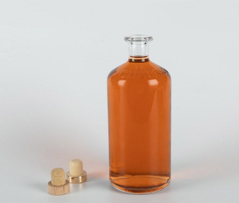 Wholesale 75CL Round Empty Glass Alcohol Bottle with Cork