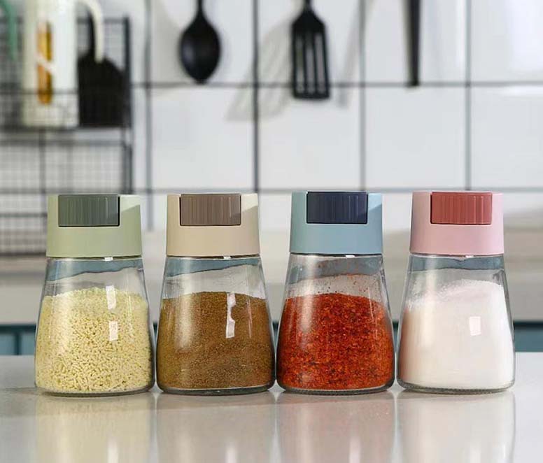 180ML Quantitative Salt Pepper Shaker Cooking Seasoning Glass Dispenser Bottle