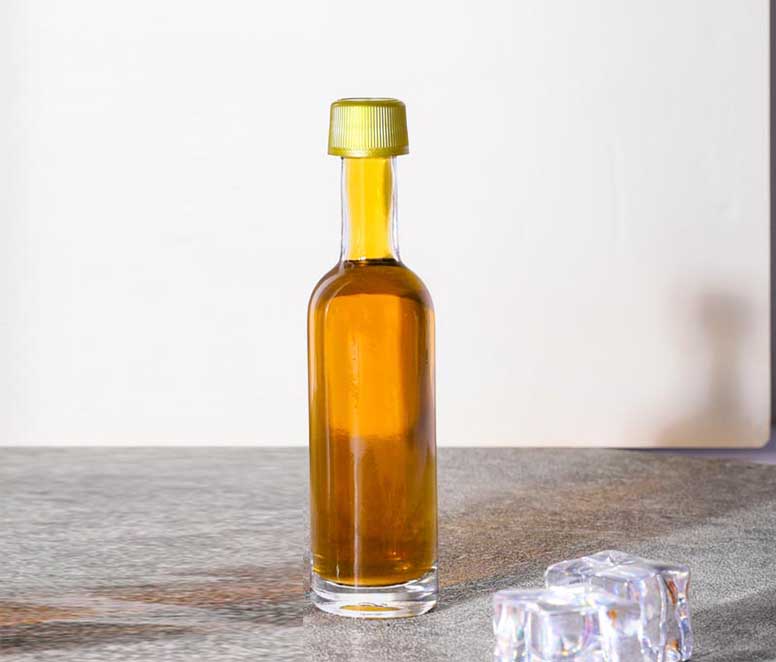 1.7oz Round Sesame Oil Glass Bottle with Plastic Screw Cap