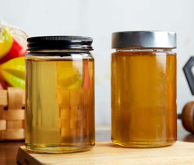 317ml Ergo Round Glass Honey Jar with Metal Lid