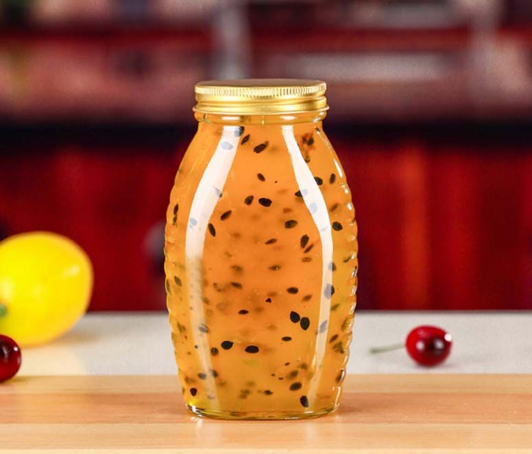 330ml Queenline Glass Honey Jar with Aluminium Lid