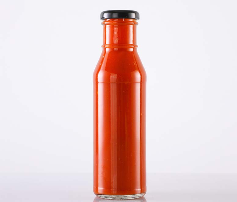 12oz Ringneck Tomato Sauce Glass Bottle with Metal Lid