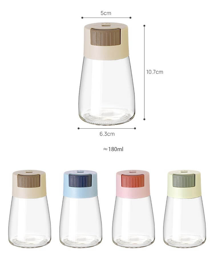 180ML Quantitative Salt Pepper Shaker Cooking Seasoning Glass Dispenser Bottle