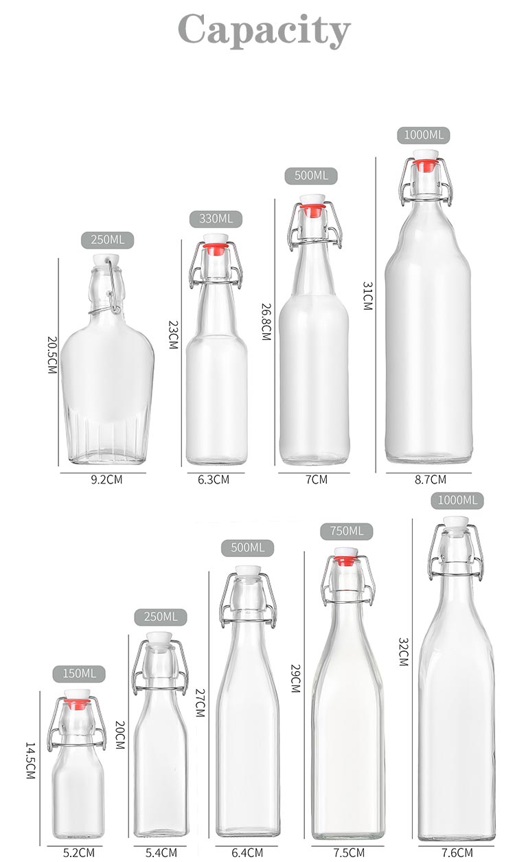 Swing Top Beverage Glass Bottles