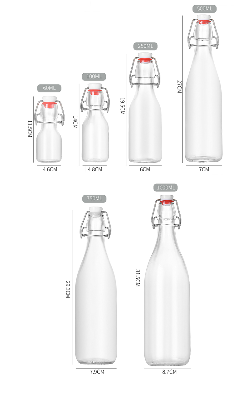 Swing Top Beverage Glass Bottles