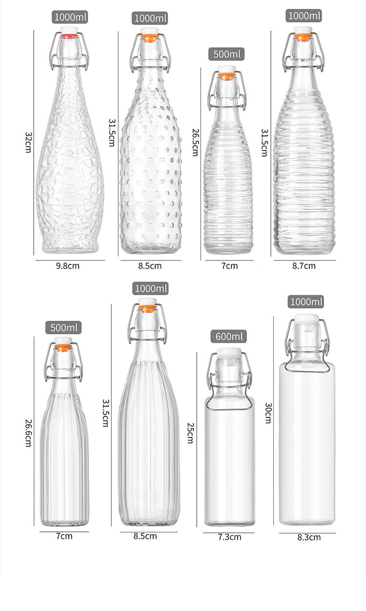 Beverage Flip Top Glass Bottles with EZ Cap