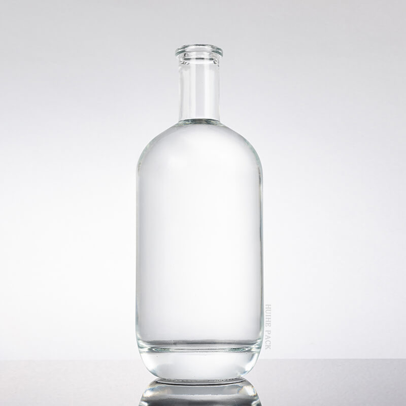 500ml Cylinder Round-shoulder Glass Vodka Whiskey Bottle with Cork