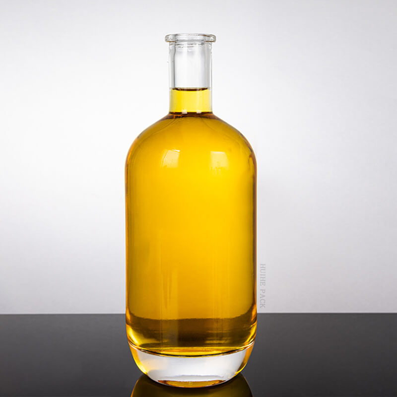 500ml Cylinder Round-shoulder Glass Vodka Whiskey Bottle with Cork