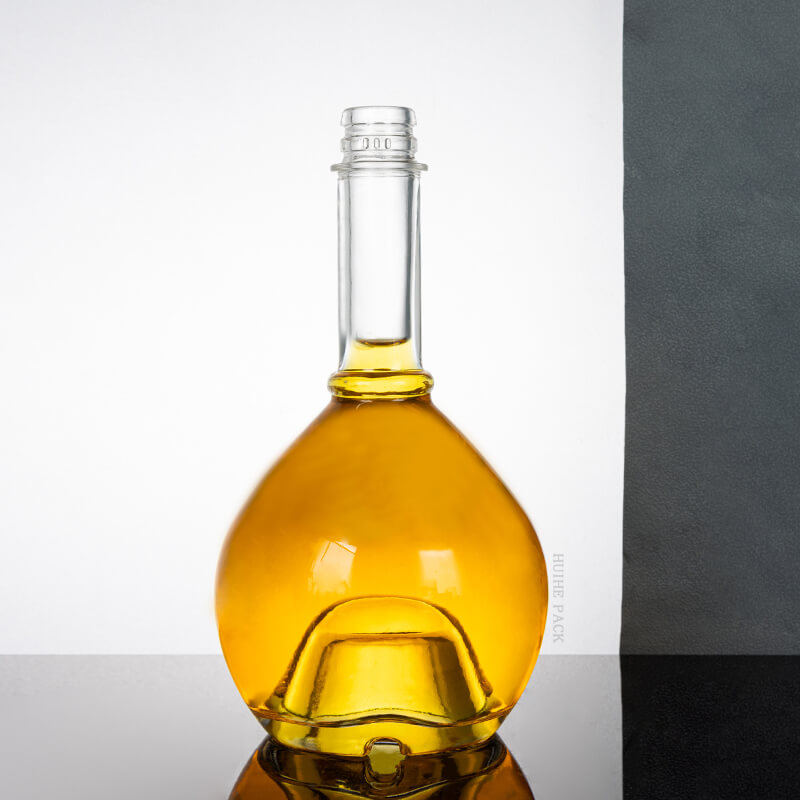 Elegant Flask Shape Glass Vodka Bottle - Premium B2B Packaging for Spirits