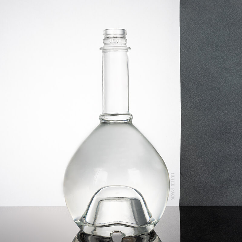 Elegant Flask Shape Glass Vodka Bottle - Premium B2B Packaging for Spirits