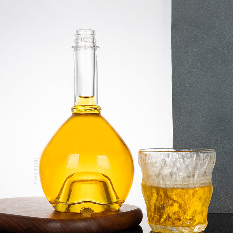 Elegant Flask Shape Glass Vodka Bottle - Premium B2B Packaging for Spirits