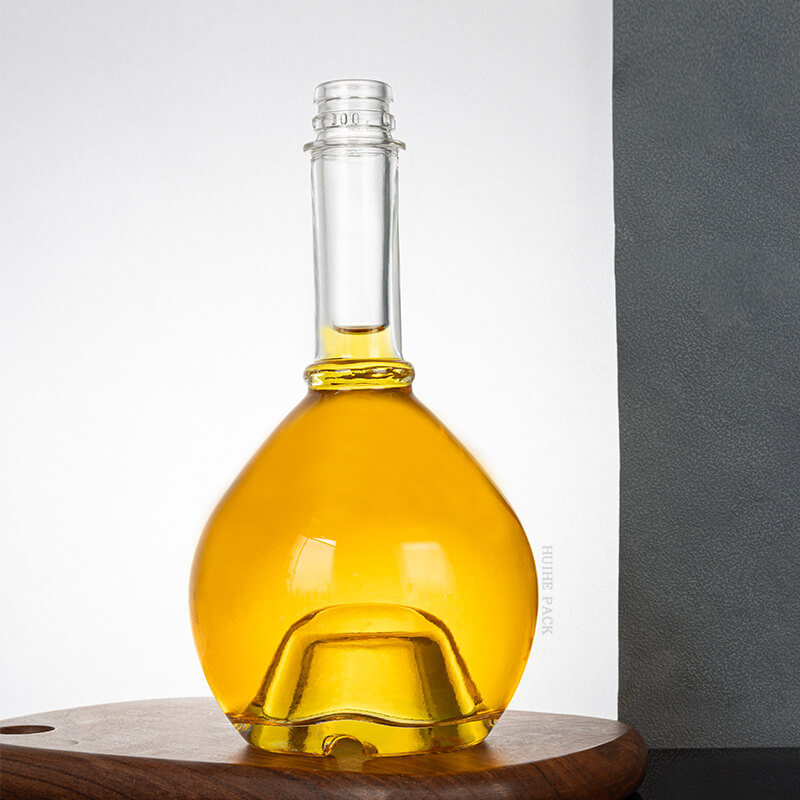 Elegant Flask Shape Glass Vodka Bottle - Premium B2B Packaging for Spirits