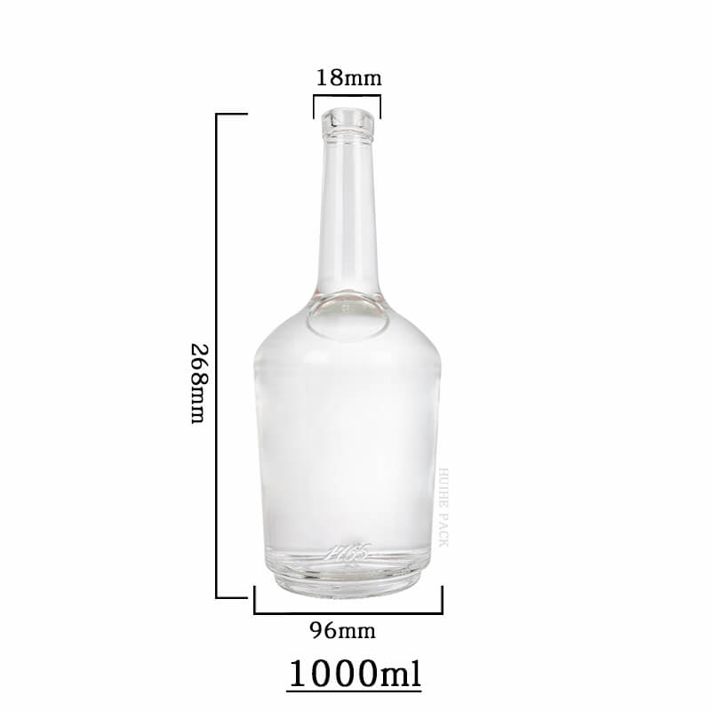 1000ml Long Neck Glass Spirit Bottle with Corks