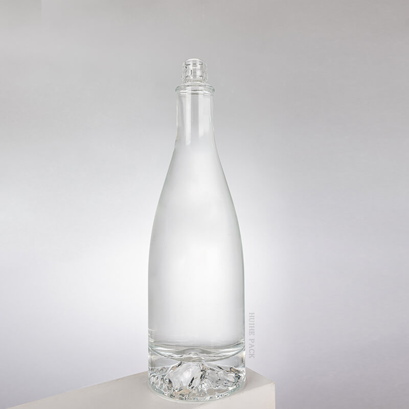 500ml Thick-bottom Clear Glass Whisky Bottle in Stock
