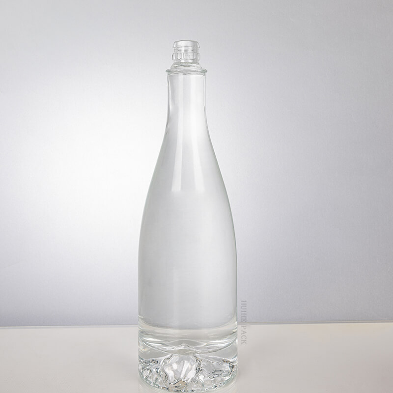 500ml Thick-bottom Clear Glass Whisky Bottle in Stock
