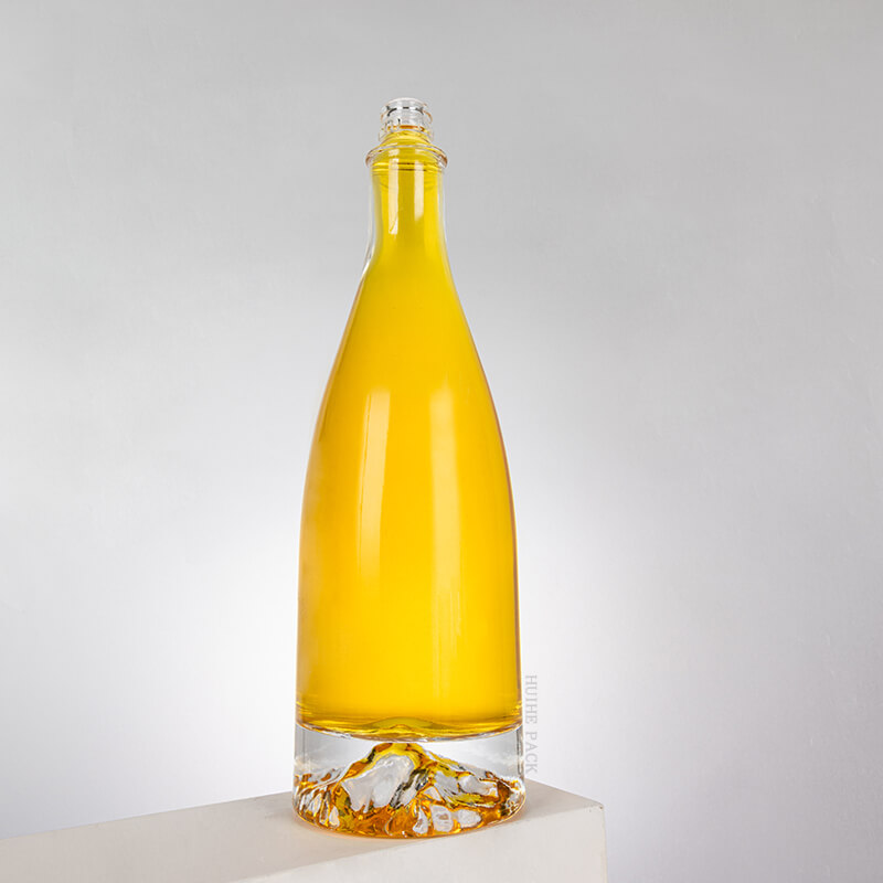 500ml Thick-bottom Clear Glass Whisky Bottle in Stock