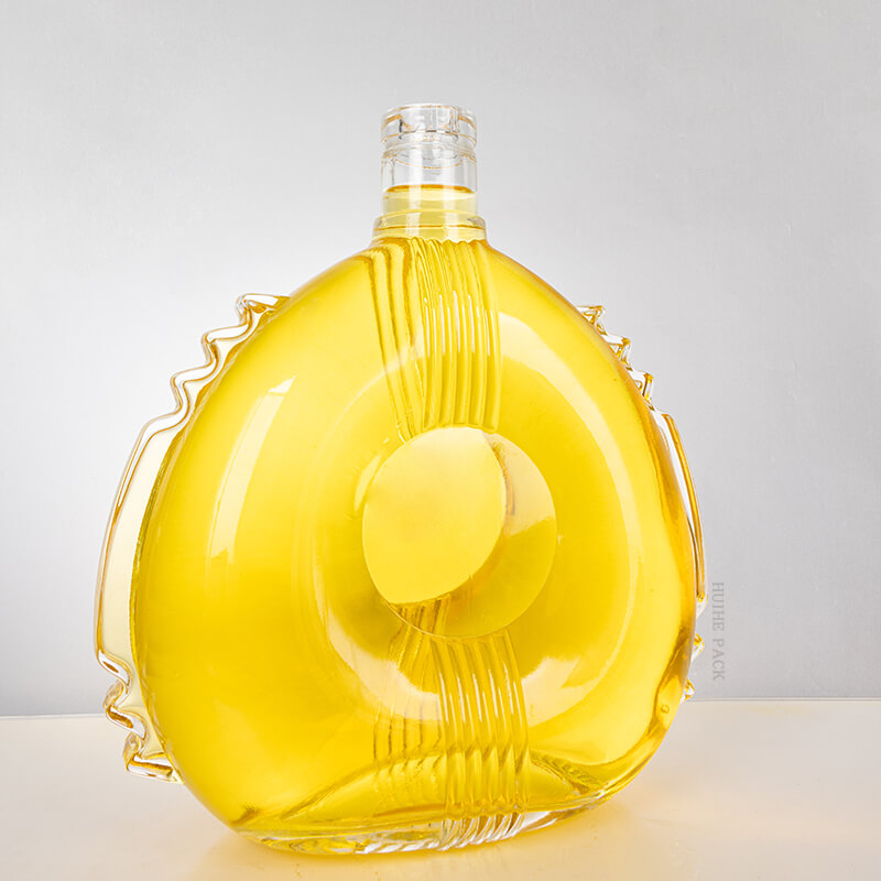 1000ml High-end Clear Glass Brandy Spirit Liquor Bottle