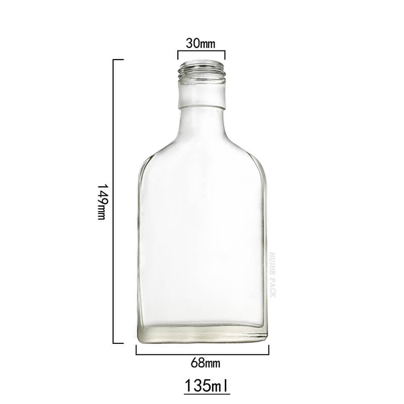 135ml Flask Glass Beverage Bottle with Screw Lid