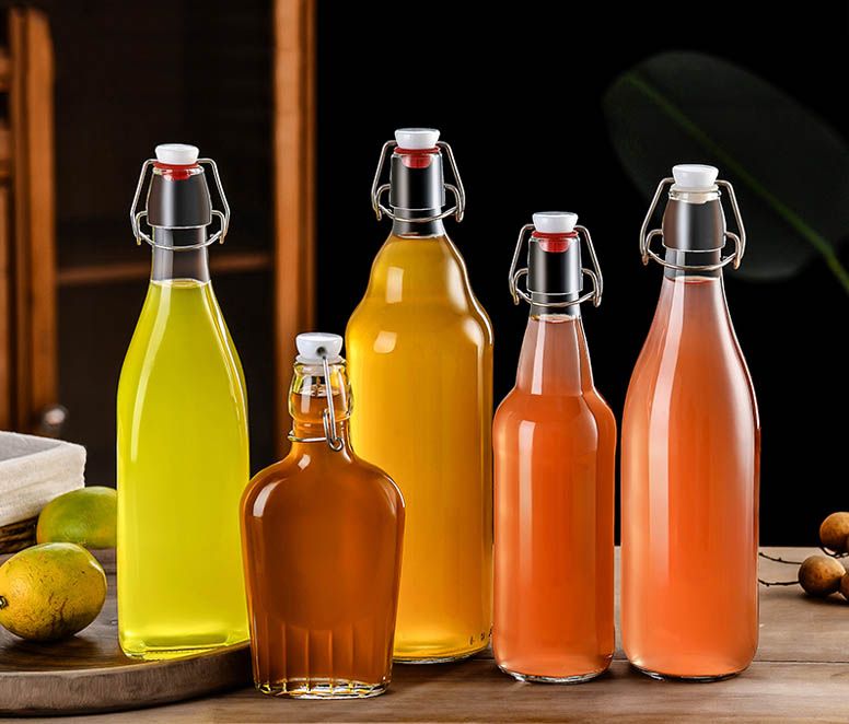 Multipurpose Swing Top Beverage Sauce Glass Bottles