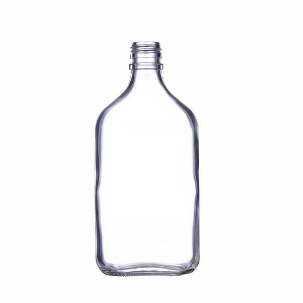375ml flat flask liquor bottle