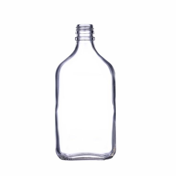375ml flat flask liquor bottle