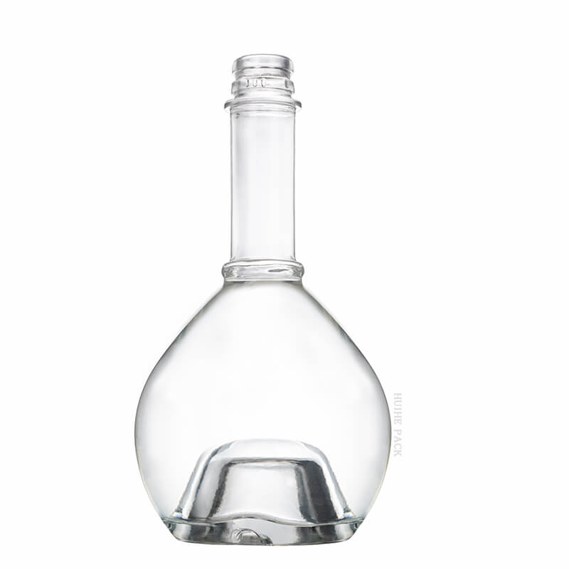 Elegant Flask Shape Glass Vodka Bottle - Premium B2B Packaging for Spirits