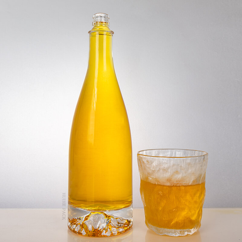 500ml Thick-bottom Clear Glass Whisky Bottle in Stock