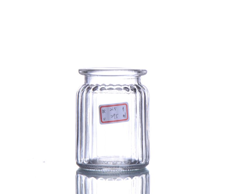 Glass Storage Jar with stripes
