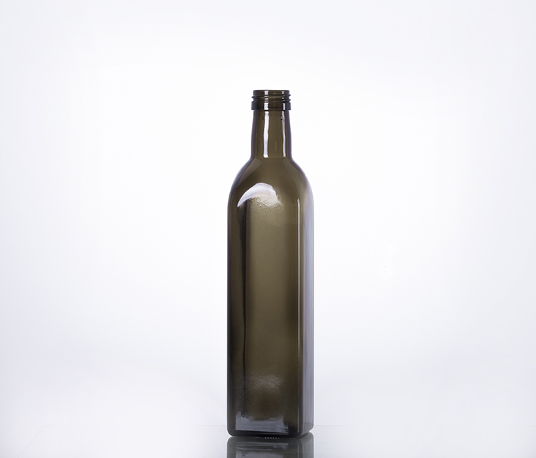 500ml square dark green glass olive oil bottle