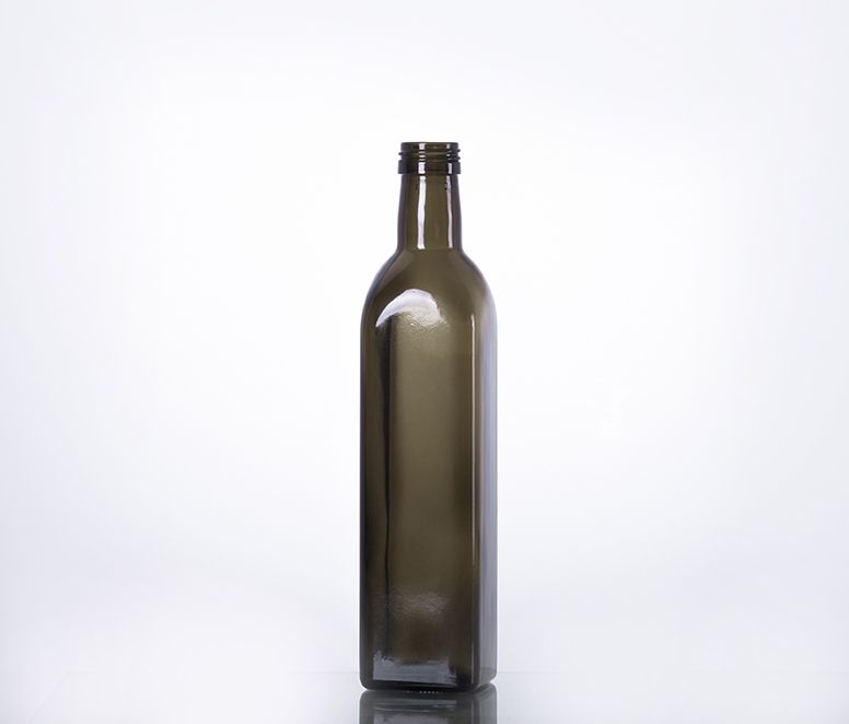 500ml square dark green glass olive oil bottle