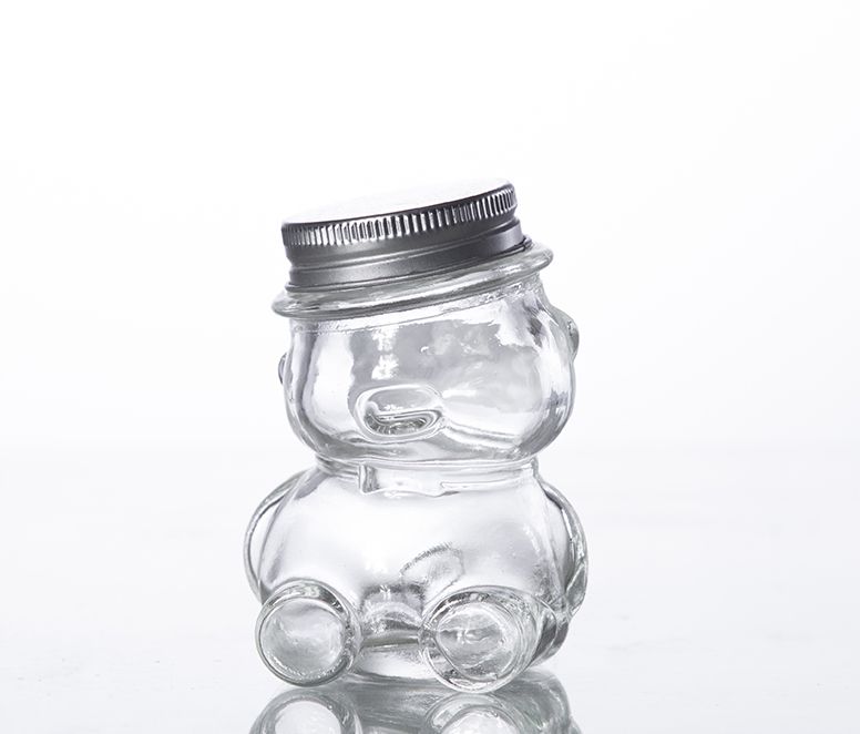  glass candy jar with aluminum cap
