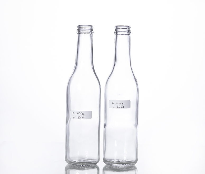 330ml clear beer bottle with crown cap