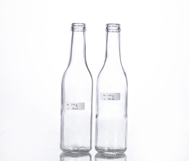 330ml clear beer bottle with crown cap