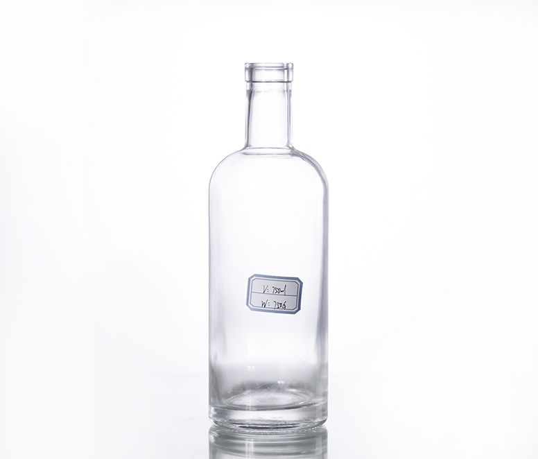750ML corked glass gin bottle