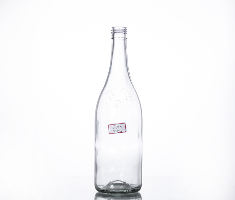 750ML clear vintage wine bottle