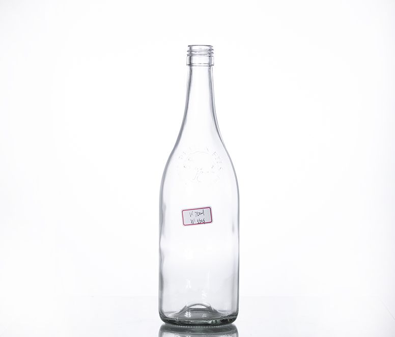 750ML clear vintage wine bottle