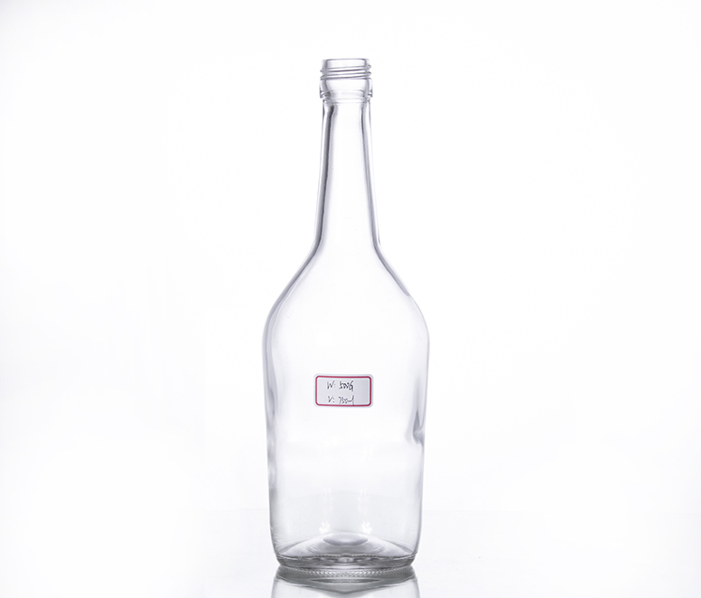 750ML clear liquor bottle