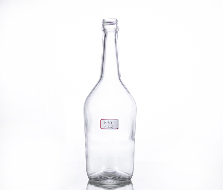 750ML clear liquor bottle