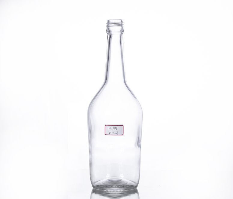 750ML clear liquor bottle