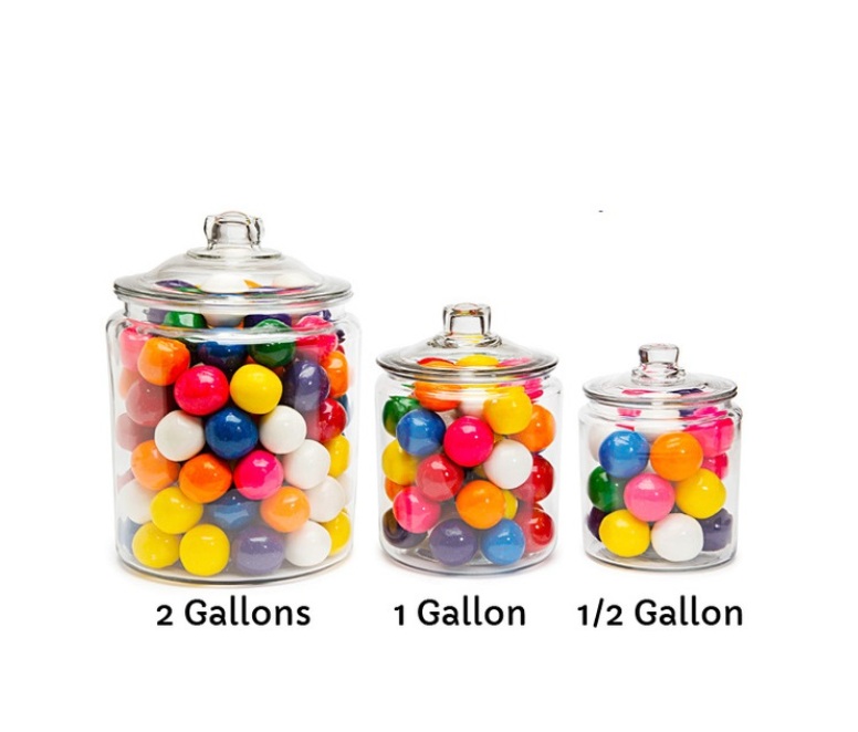 glass candy jar with lid