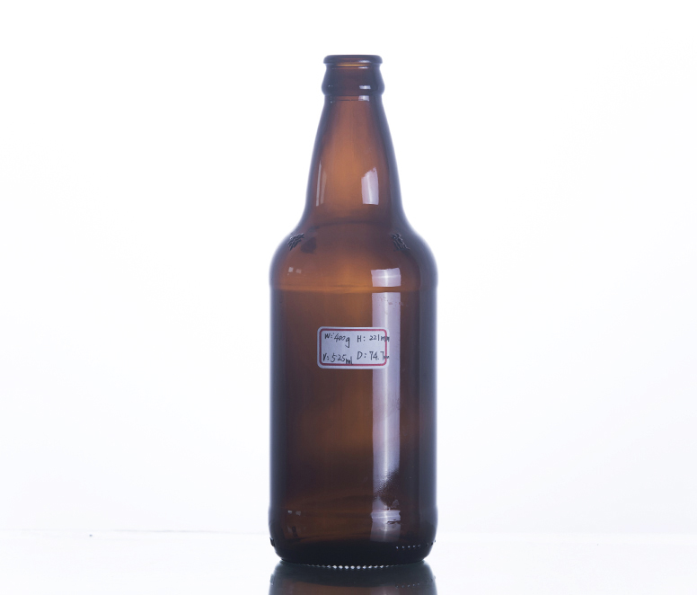 Crown Cap Amber Glass Beer Bottle