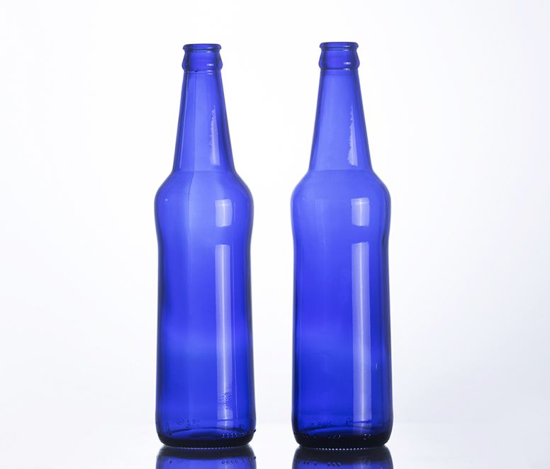 500ML Custom Made Blue Glass Beer Glass Bottle