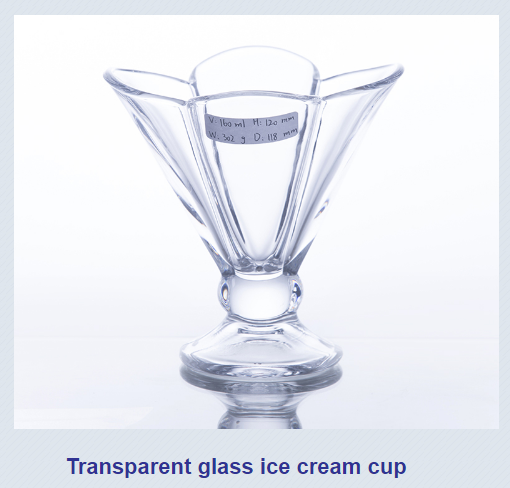Transparent Glass Ice Cream Cups