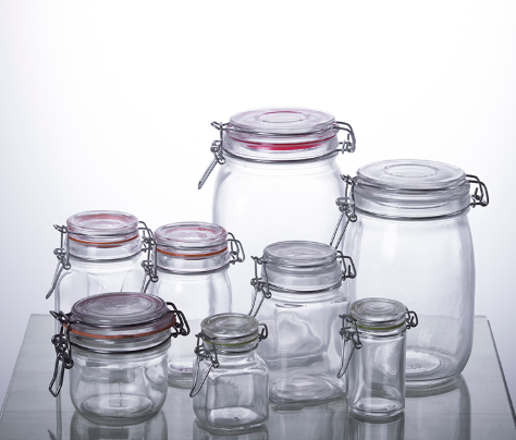 Airtight Wire Bail Glass Containers